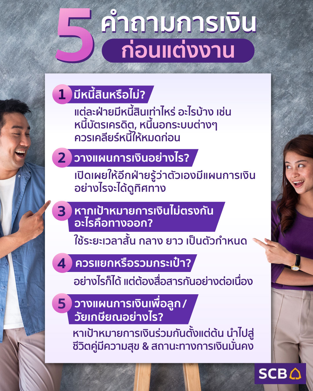 คำถามการเงินก่อนวิวาห์